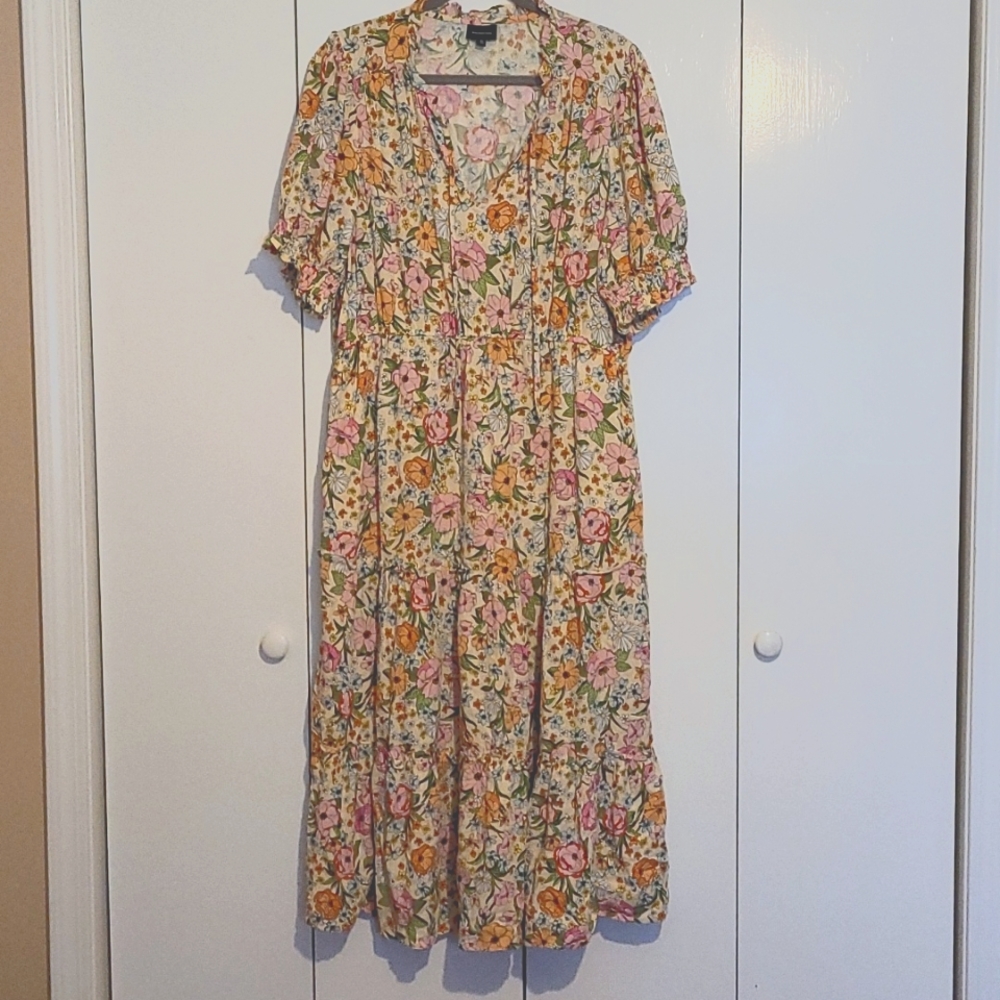 Bohemian Floral Midi Dress 1X